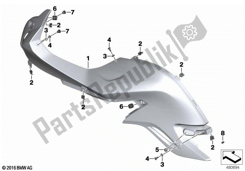 Todas las partes para Panel De Acabado, Sección Lateral, Superior de BMW F 800 GT K 71 2017 - 2018