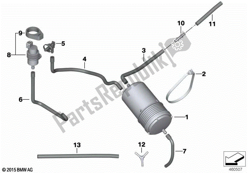 Todas las partes para Filtro / Tubo De Carbón Activado de BMW F 800R K 73 2009 - 2013