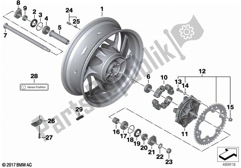 Todas las partes para Llanta De Fundición, Trasera de BMW F 800R K 73 2009 - 2013