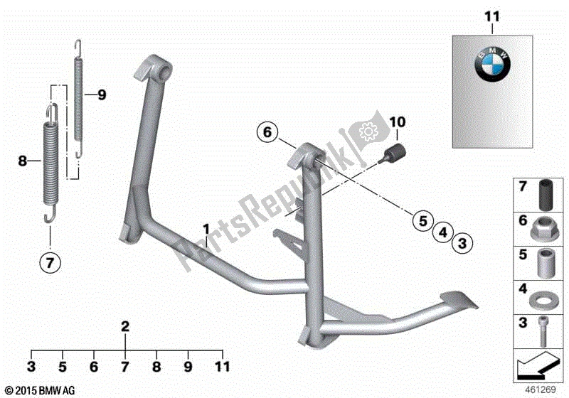 Todas las partes para Soporte Central de BMW F 800R K 73 2009 - 2013