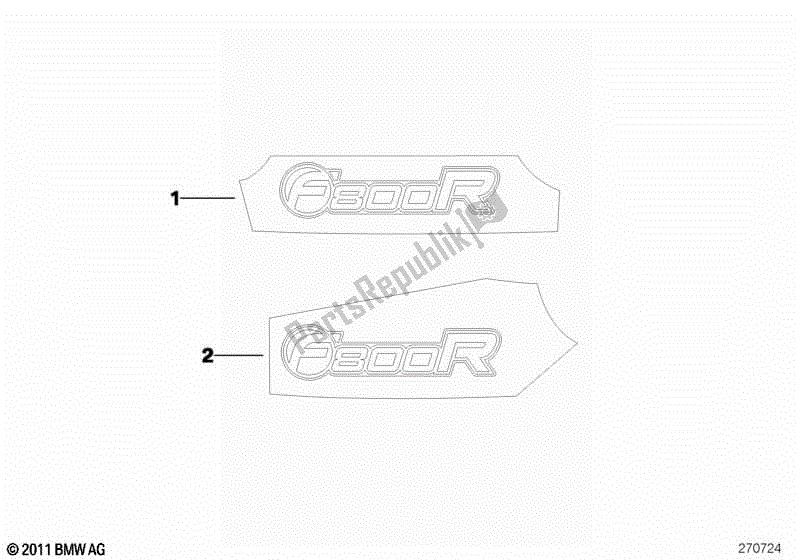 Todas las partes para Emblema F800r de BMW F 800R K 73 2009 - 2013