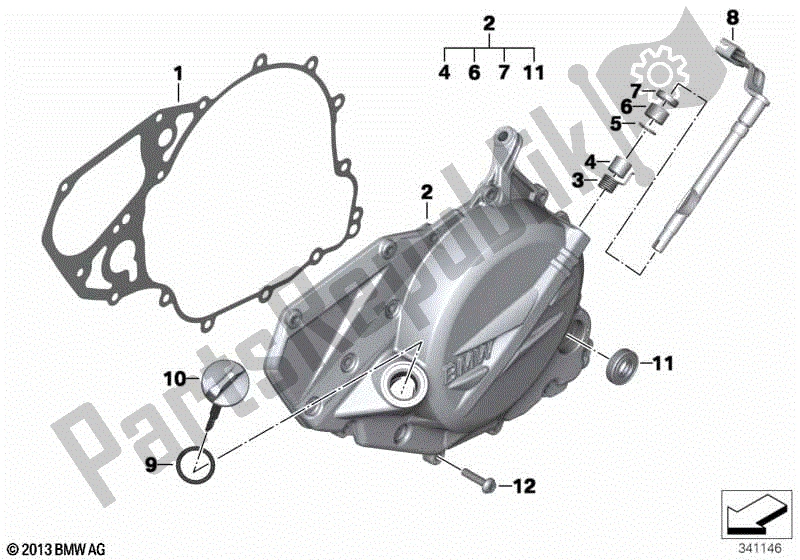 Todas las partes para Tapa De La Carcasa Del Motor, Izquierda de BMW F 800R K 73 2009 - 2013