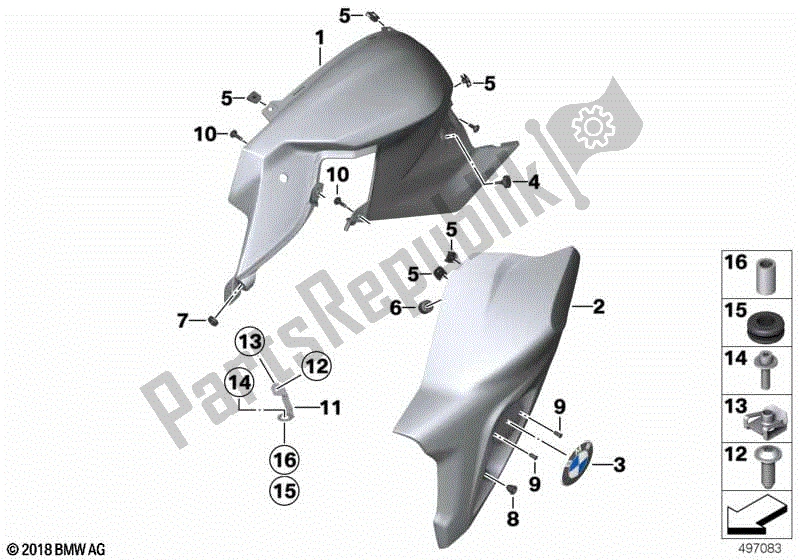 Todas las partes para Sección Lateral Del Carenado / Piezas De Fijación de BMW F 800R K 73 2009 - 2013