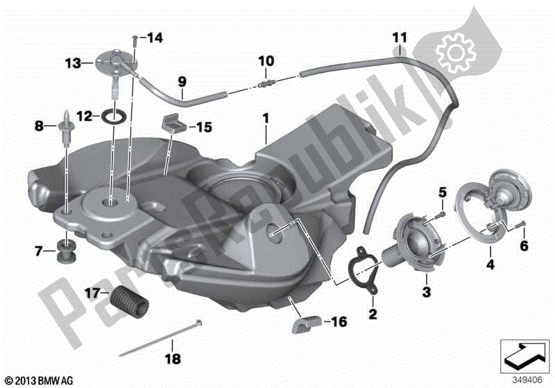 Todas las partes para Depósito De Combustible / Piezas De Montaje de BMW F 800R K 73 2009 - 2013