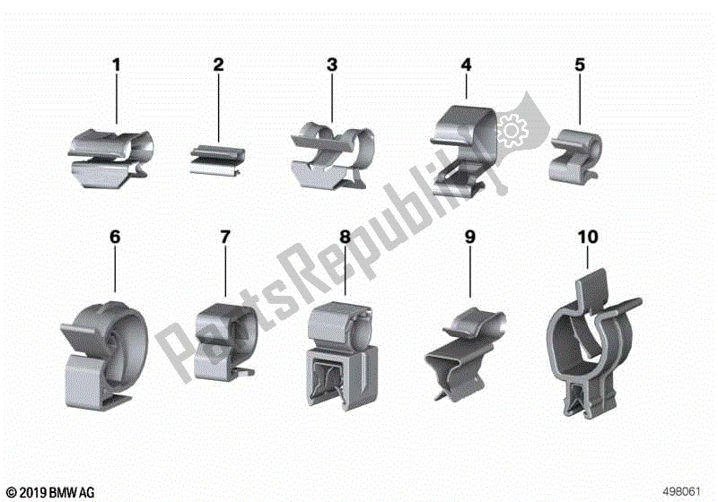 Todas las partes para Clips De Retención, Clips De Línea de BMW F 800R K 73 2009 - 2013