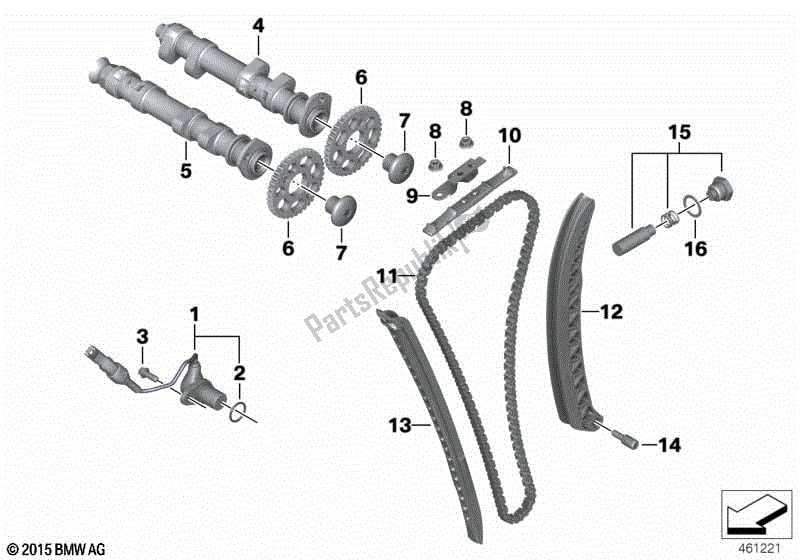 Todas las partes para Engranaje De Distribución - árbol De Levas / Transmisión Por Cadena de BMW F 800R K 73 2009 - 2013