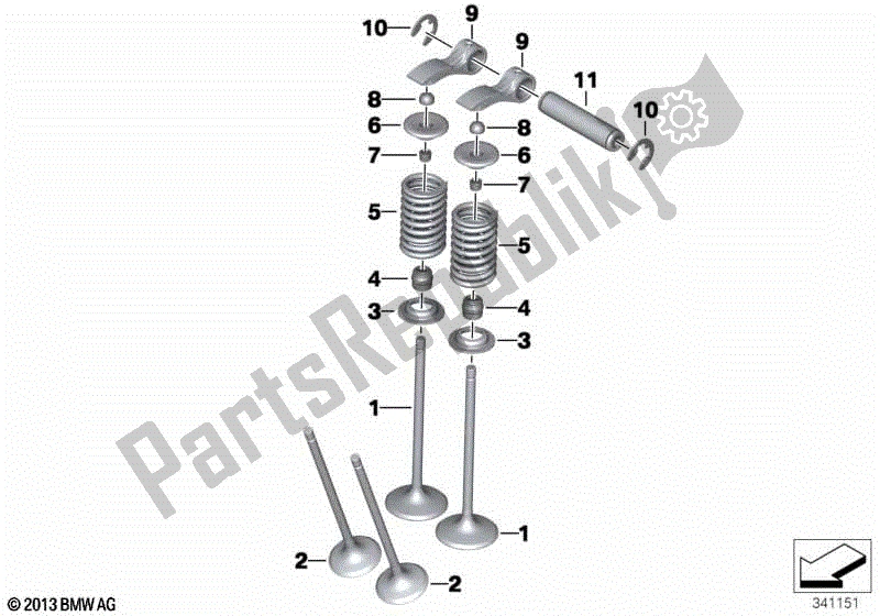 Todas las partes para Engranaje De Distribución - Válvula De Admisión / Válvula De Escape de BMW F 800R K 73 2009 - 2013