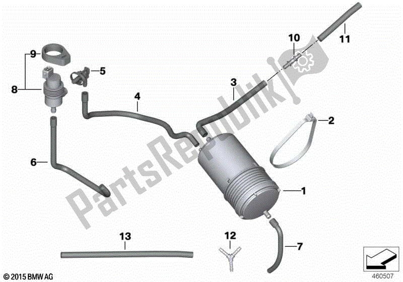 Todas las partes para Filtro / Tubo De Carbón Activado de BMW F 800R K 73 2014 - 2016