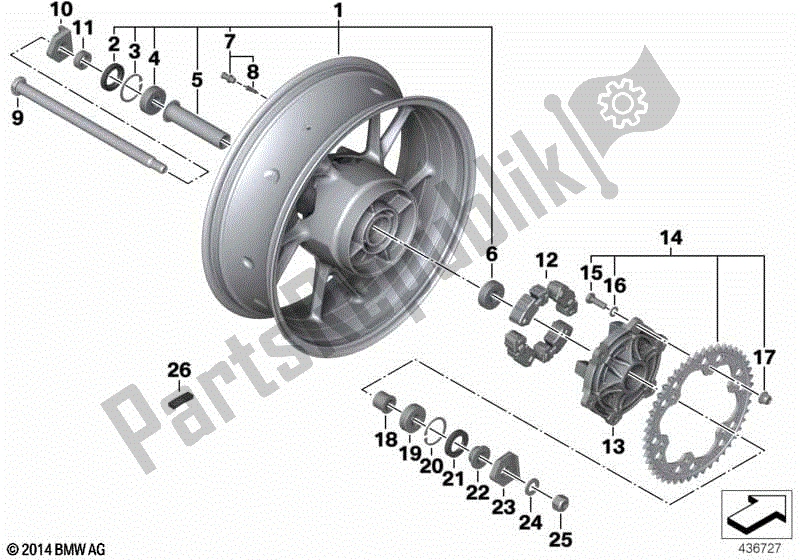 Todas las partes para Llanta De Fundición, Trasera de BMW F 800R K 73 2014 - 2016