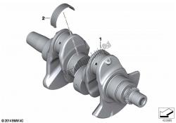 Crankshaft with bearing shells