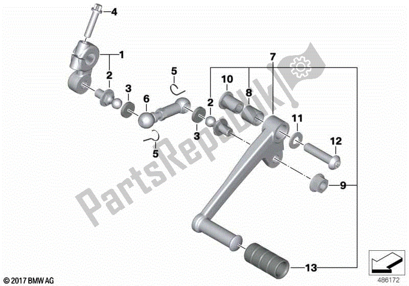 Todas las partes para Piezas De Cambio De Marchas Externas / Palanca De Cambio de BMW F 800R K 73 2014 - 2016