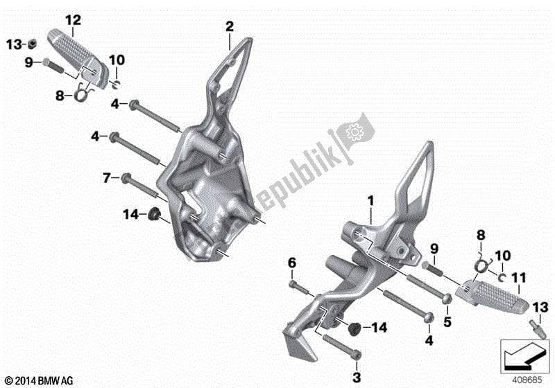 Todas las partes para Sistema De Estriberas de BMW F 800R K 73 2014 - 2016