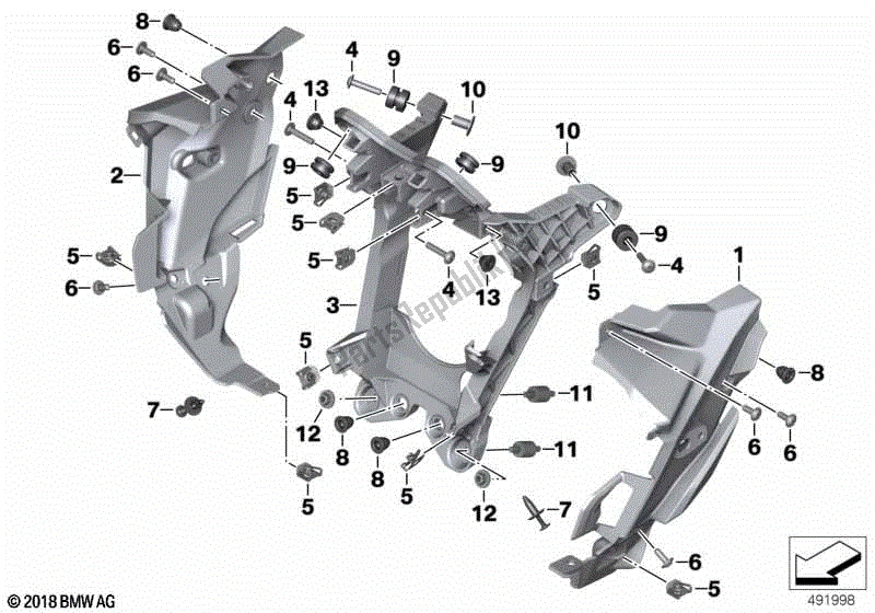 Todas las partes para Portador Del Panel Frontal de BMW F 800R K 73 2014 - 2016