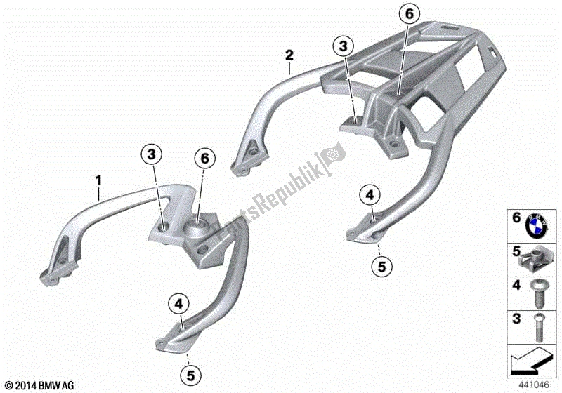 Todas las partes para Agarradera Y Soporte Para Equipaje de BMW F 800R K 73 2014 - 2016