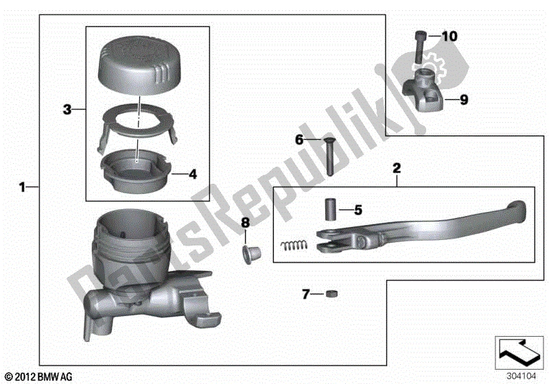 Todas las partes para Conjunto De Freno De Mano Abrazadera De Manillar M6 de BMW F 800R K 73 2014 - 2016