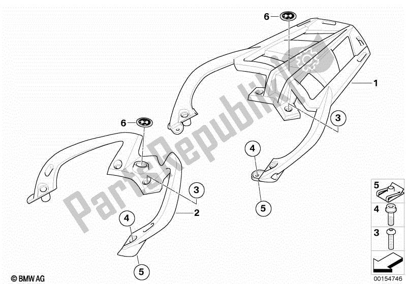 Todas las partes para Asa Con Soporte Para Equipaje de BMW F 800R K 73 2014 - 2016