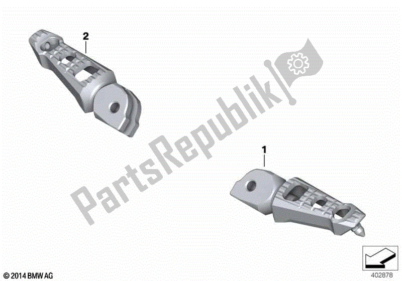 Todas las partes para Reposapiés Hp, Fresado de BMW F 800R K 73 2014 - 2016