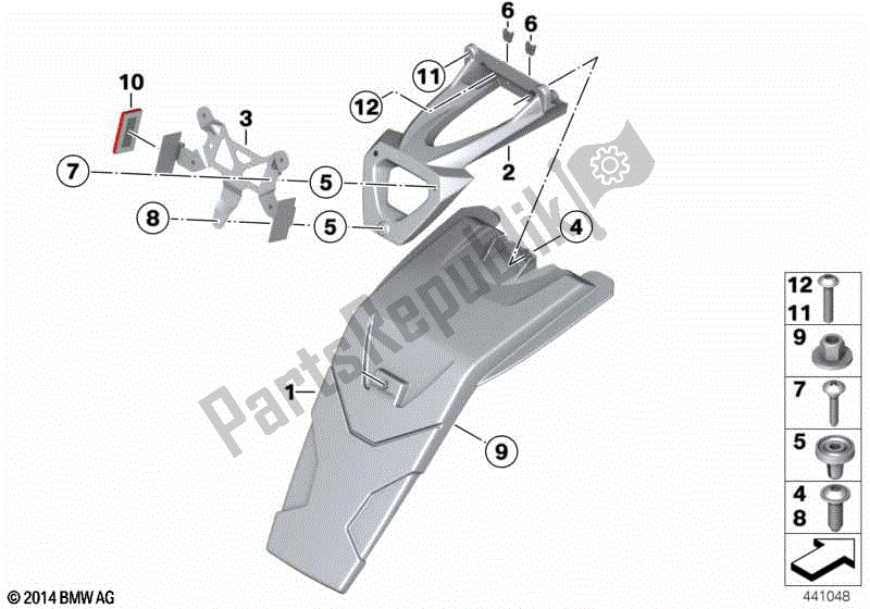 Todas las partes para Portamatrículas / Protección Contra Salpicaduras de BMW F 800R K 73 2014 - 2016