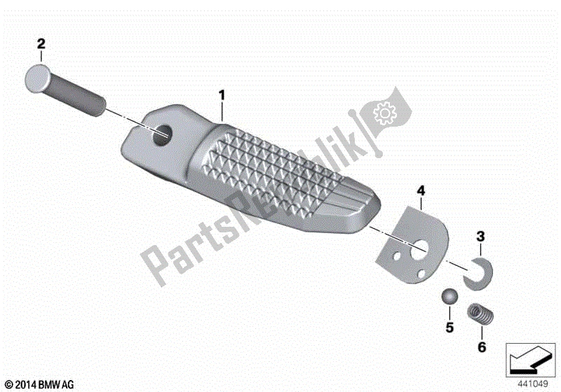 Todas las partes para Reposapiés Traseros de BMW F 800R K 73 2014 - 2016