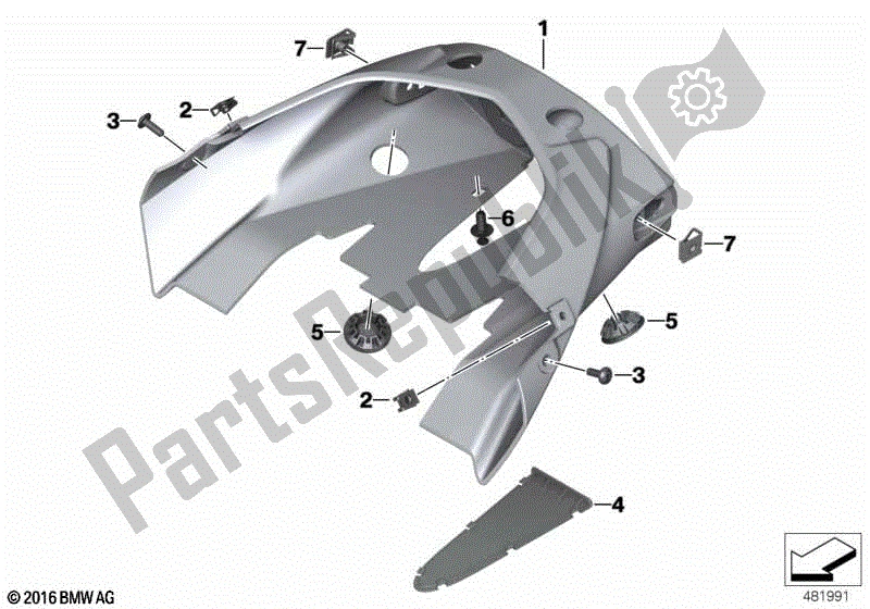 Todas las partes para Panel De Revestimiento Trasero, Centro de BMW F 800R K 73 2014 - 2016