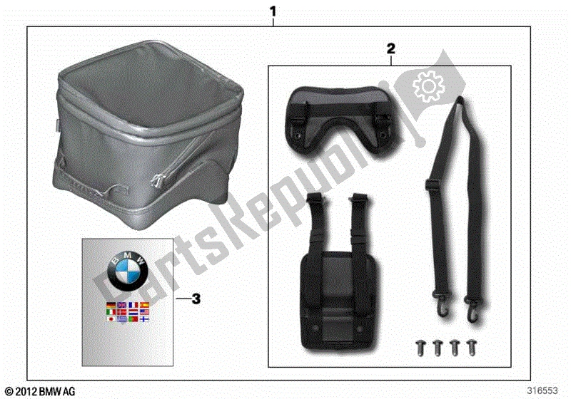 Todas las partes para Bolsa De Tirantes de BMW F 800R K 73 2014 - 2016