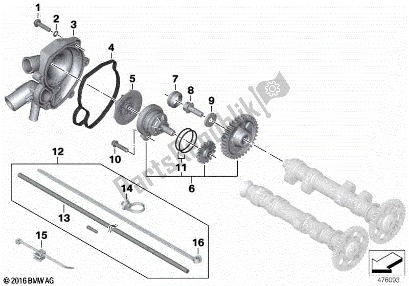 Todas las partes para Bomba De Agua de BMW F 800R K 73 2014 - 2016