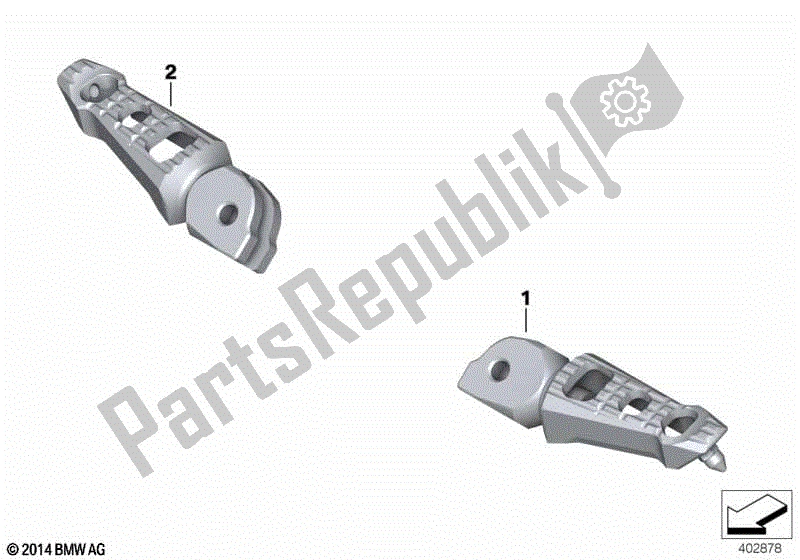 Todas las partes para Reposapiés Hp, Fresado de BMW F 800R K 73 2017 - 2018