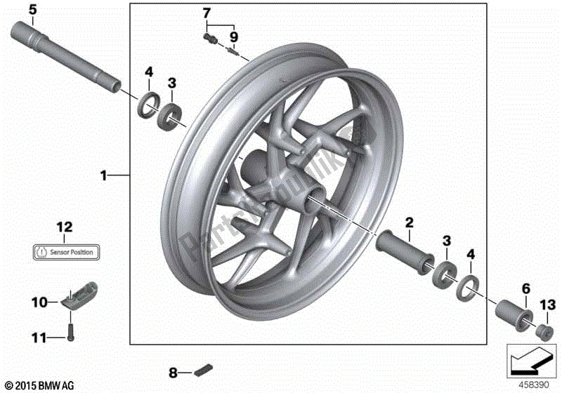 Todas las partes para Llanta De Fundición Delantera de BMW F 800S K 71 2006 - 2008