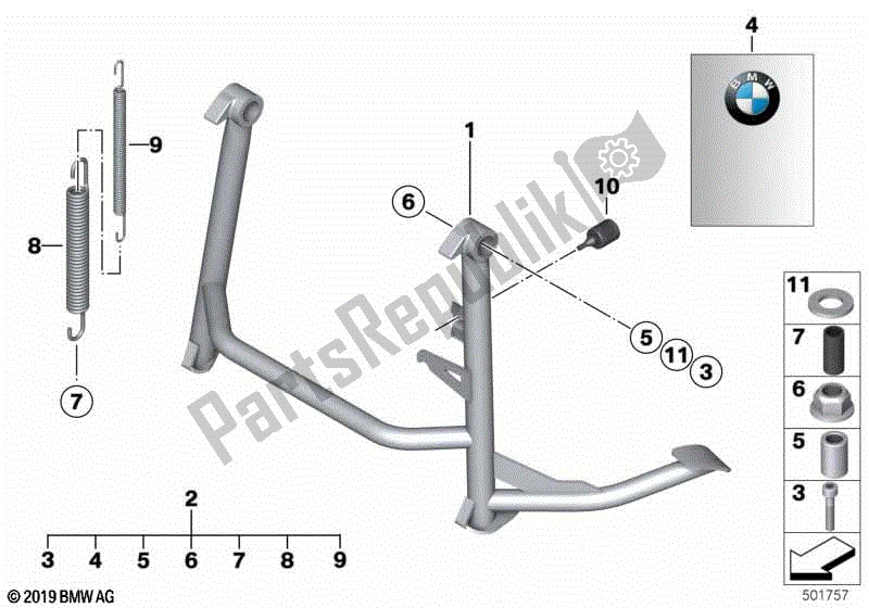 Todas las partes para Soporte Central de BMW F 800S K 71 2006 - 2008