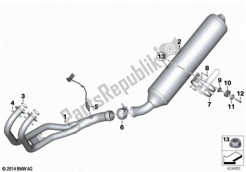 Todas las partes para Partes Del Sistema De Escape Con Soportes de BMW F 800S K 71 2006 - 2008