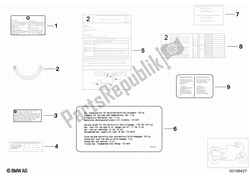 Todas las partes para Etiqueta de BMW F 800S K 71 2006 - 2008