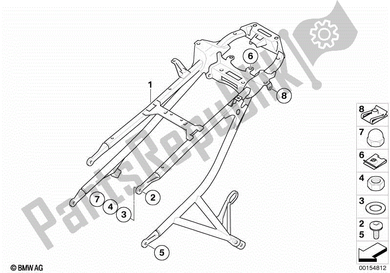 Todas las partes para Marco Trasero de BMW F 800S K 71 2006 - 2008