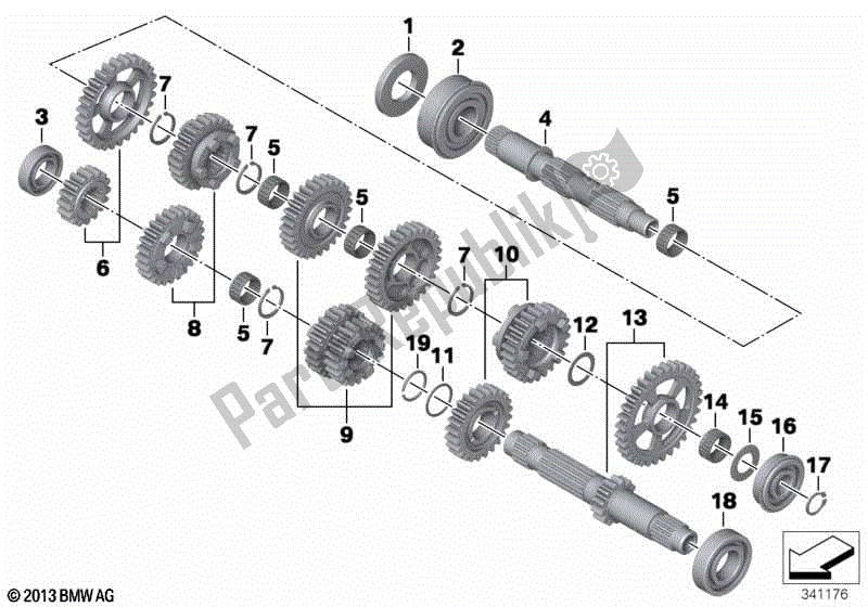 Todas las partes para Piezas De Transmisión / Cambio De 6 Velocidades de BMW F 800 ST K 71 2006 - 2012