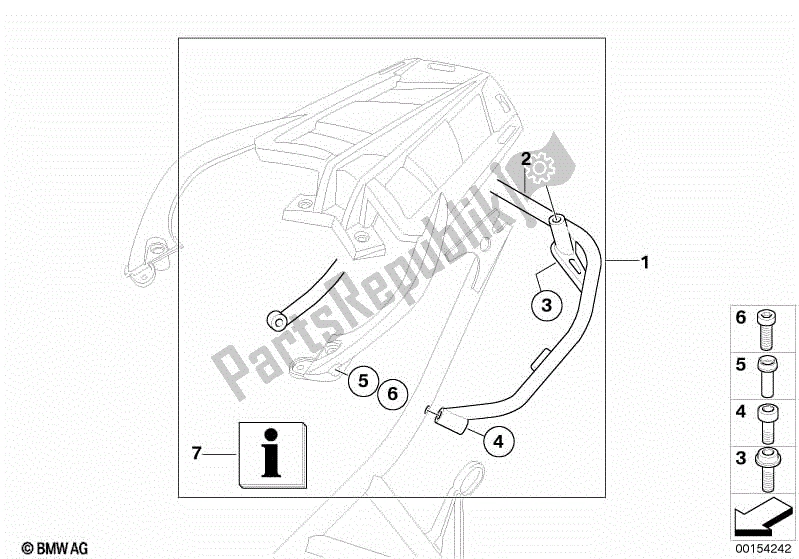 Alle onderdelen voor de Koffer Houder van de BMW F 800 ST K 71 2006 - 2012