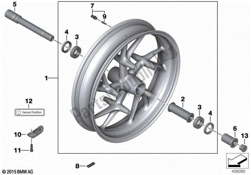 Todas las partes para Llanta De Fundición Delantera de BMW F 800 ST K 71 2006 - 2012