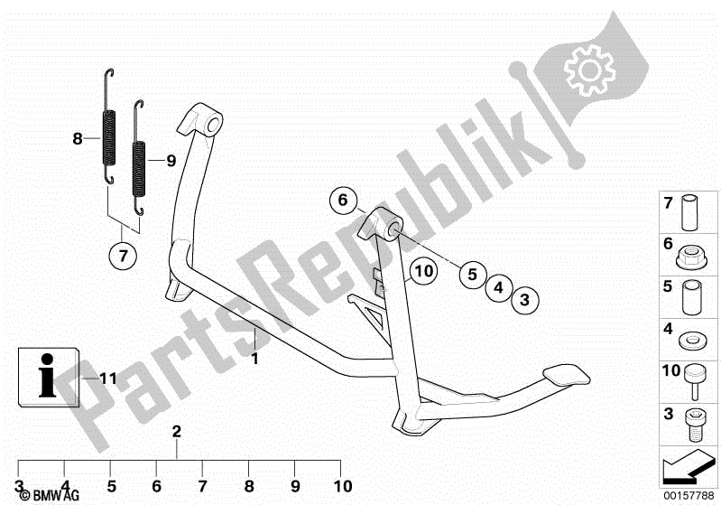 Toutes les pièces pour le Béquille Centrale du BMW F 800 ST K 71 2006 - 2012