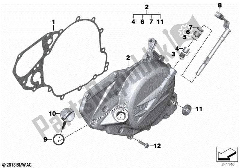 Toutes les pièces pour le Couvercle Du Carter Du Moteur, Gauche du BMW F 800 ST K 71 2006 - 2012