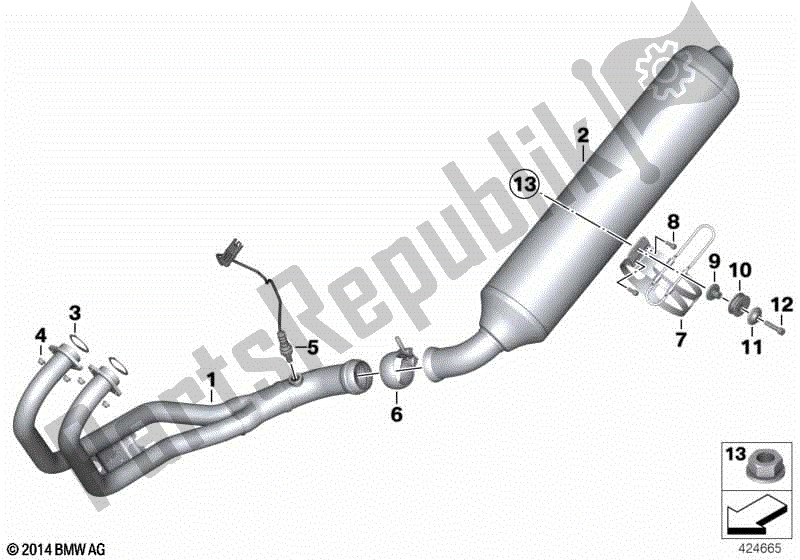 Todas las partes para Partes Del Sistema De Escape Con Soportes de BMW F 800 ST K 71 2006 - 2012