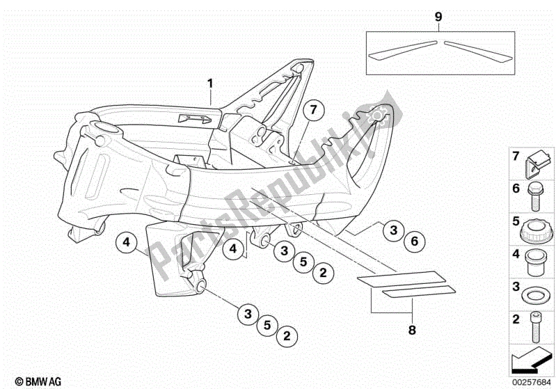 Todas las partes para Marco Frontal de BMW F 800 ST K 71 2006 - 2012