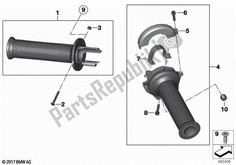 Todas las partes para Empuñadura De Manillar, Calefactable de BMW F 800 ST K 71 2006 - 2012