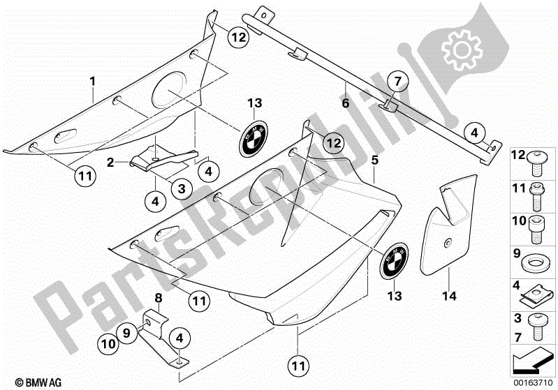 Toutes les pièces pour le Panneau De Garniture Pour La Section Latérale Inférieure du BMW F 800 ST K 71 2006 - 2012