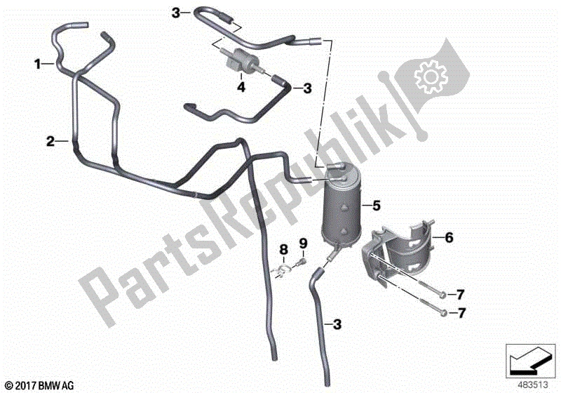 Todas las partes para Filtro De Carbón Activado / Ventilación De Combustible de BMW F 850 GS K 81 2018 - 2021