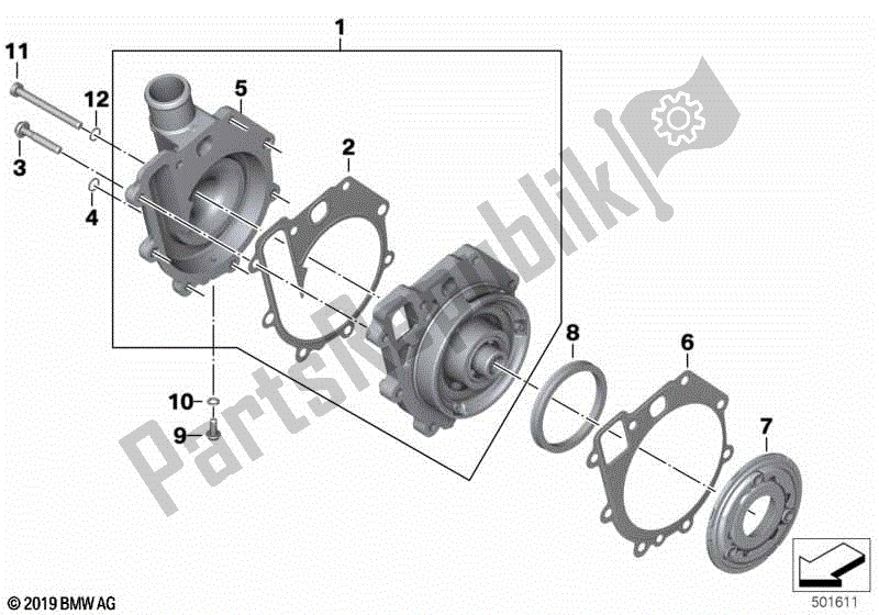 Todas las partes para Bomba De Refrigerante Con Accionamiento de BMW F 850 GS K 81 2018 - 2021