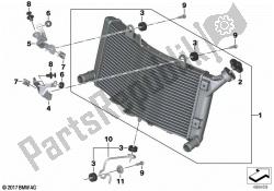 Coolant radiator mounting hardware