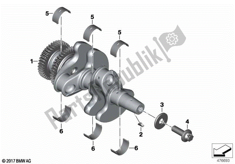 Todas las partes para Cigüeñal Con Cojinete de BMW F 850 GS K 81 2018 - 2021