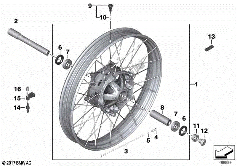 Todas las partes para Rueda Delantera De Radios Cruzados de BMW F 850 GS K 81 2018 - 2021