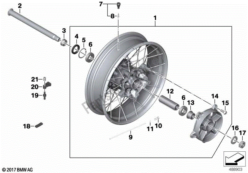 Todas las partes para Rueda Trasera De Radios Cruzados de BMW F 850 GS K 81 2018 - 2021