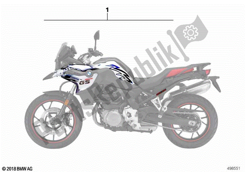 Toutes les pièces pour le Kit De Décalcomanie du BMW F 850 GS K 81 2018 - 2021