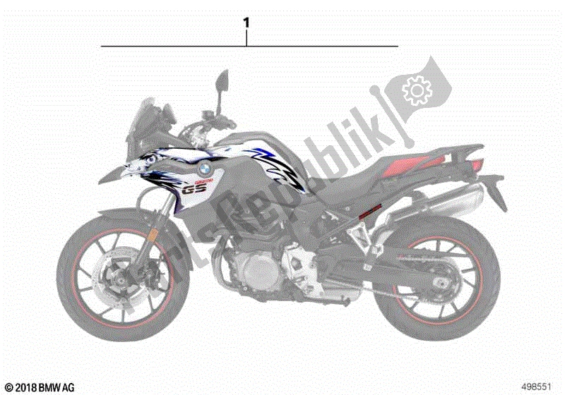 Todas las partes para Kit De Calcomanías de BMW F 850 GS K 81 2018 - 2021