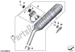 partes del sistema de escape con soportes